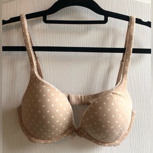 Victoria’s Secret 32D Body By Victoria Push-up, nude polka dot with lace detail